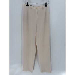 Mondi Sport Vintage Pants Womens 40 Ivory Wool Blend Slacks Pockets Straight Leg